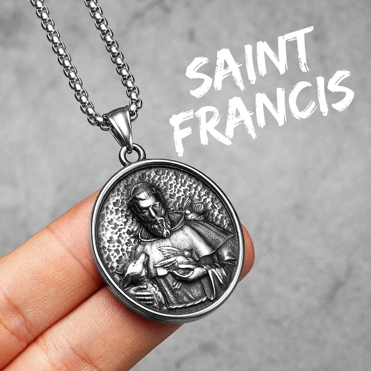 Hall Of Saints | 316L Solid Stainless Steel Holy Father Joseph Saint Pendant Collection