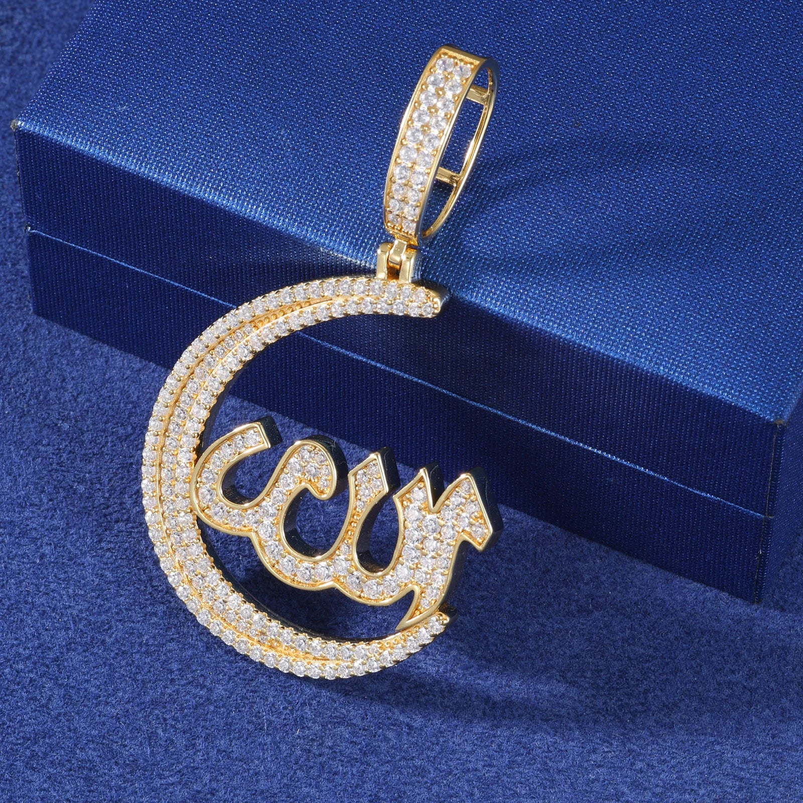 The Moon God | Moissanite Diamond 925 Sterling Silver Allah Hip Hop Pendant