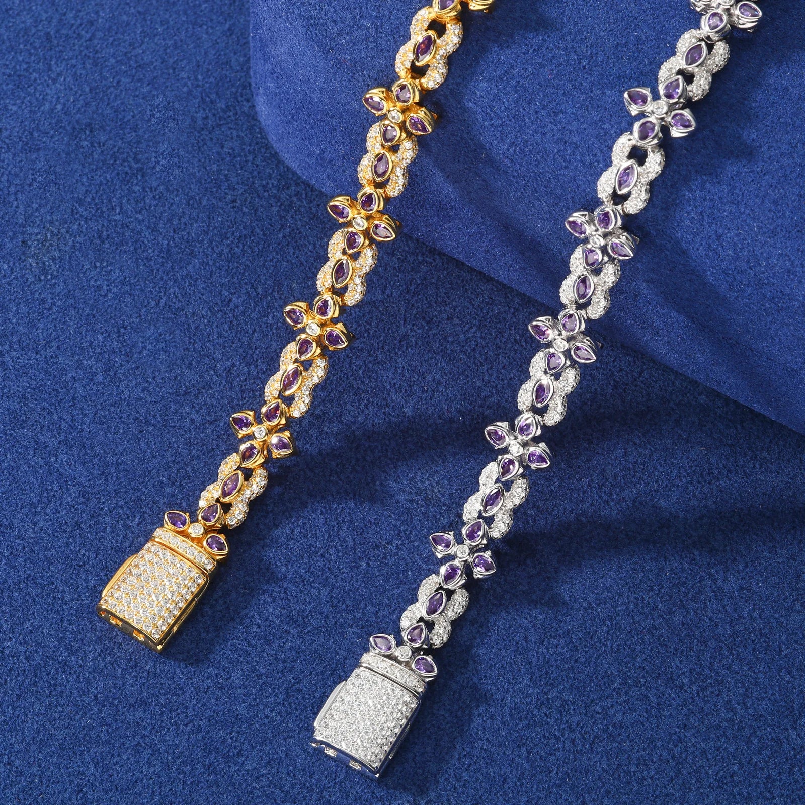 Infinity Cross | Moissanite Diamond 925 Sterling Silver Infinity Cross Iced Bliged Out Bracelet