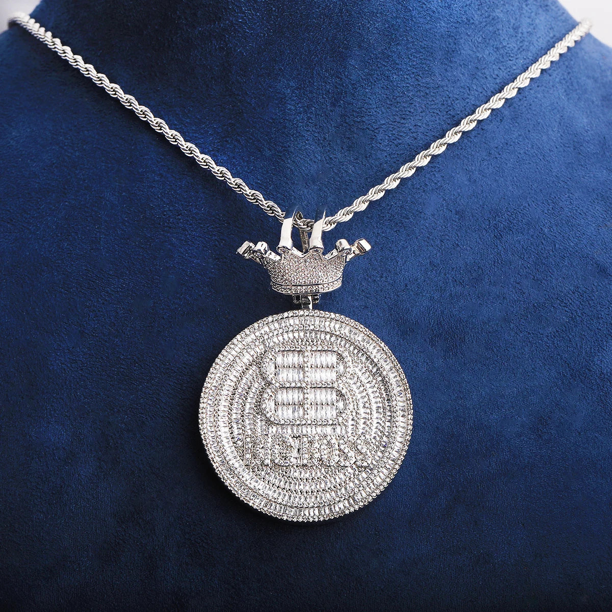 Big B's | VVS Diamond CZ Two Tone Iced Blinged Out Big Boss Hip Hop Pendant