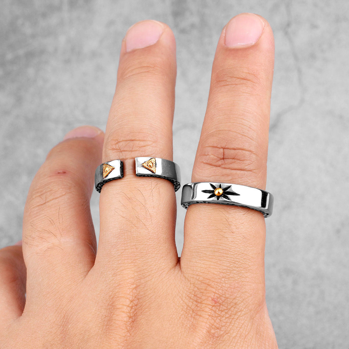 Secret Masonic | 316L Stainless Steel Vintage Freemason Symbolic Rings