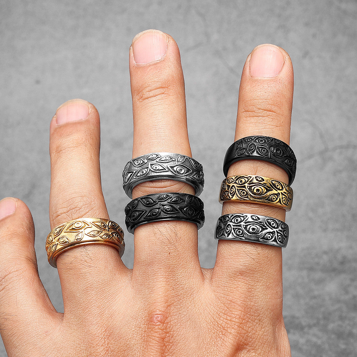 Devil Evil Eye | 316L No Fade Stainless Steel Multi Eyes See All Street Wear Unique Ring