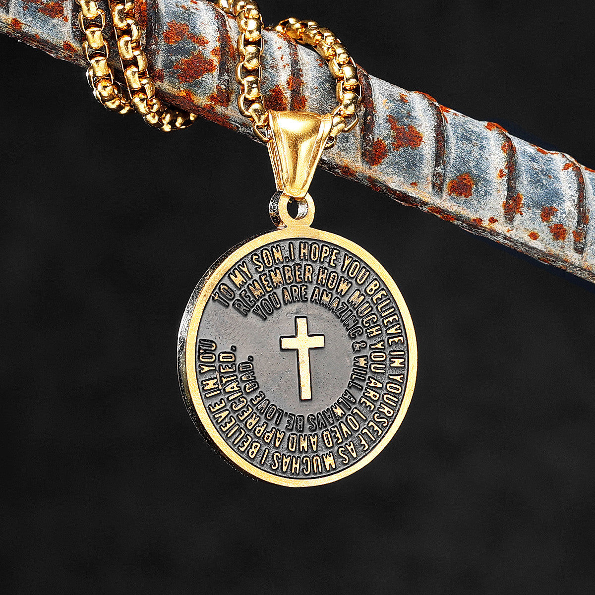 To My Son | Christian Cross Prayer Of Love and Remembrance Cross Pendants