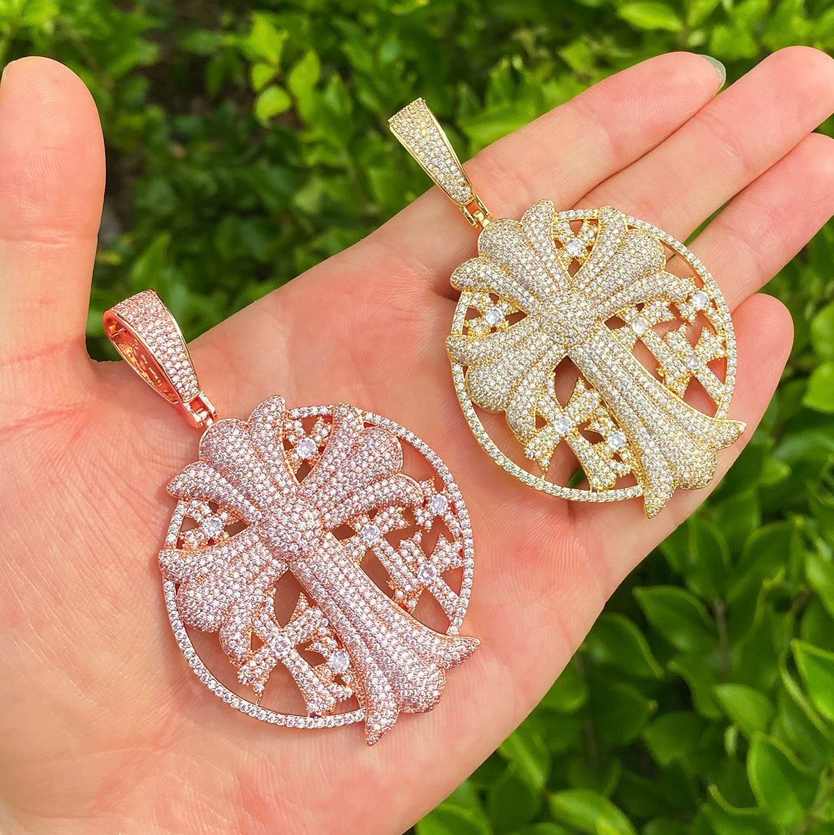 Take Up Your Cross | 24k Gold 925 Silver VVS Diamond CZ Spiritual Cross Hip Hop Pendant