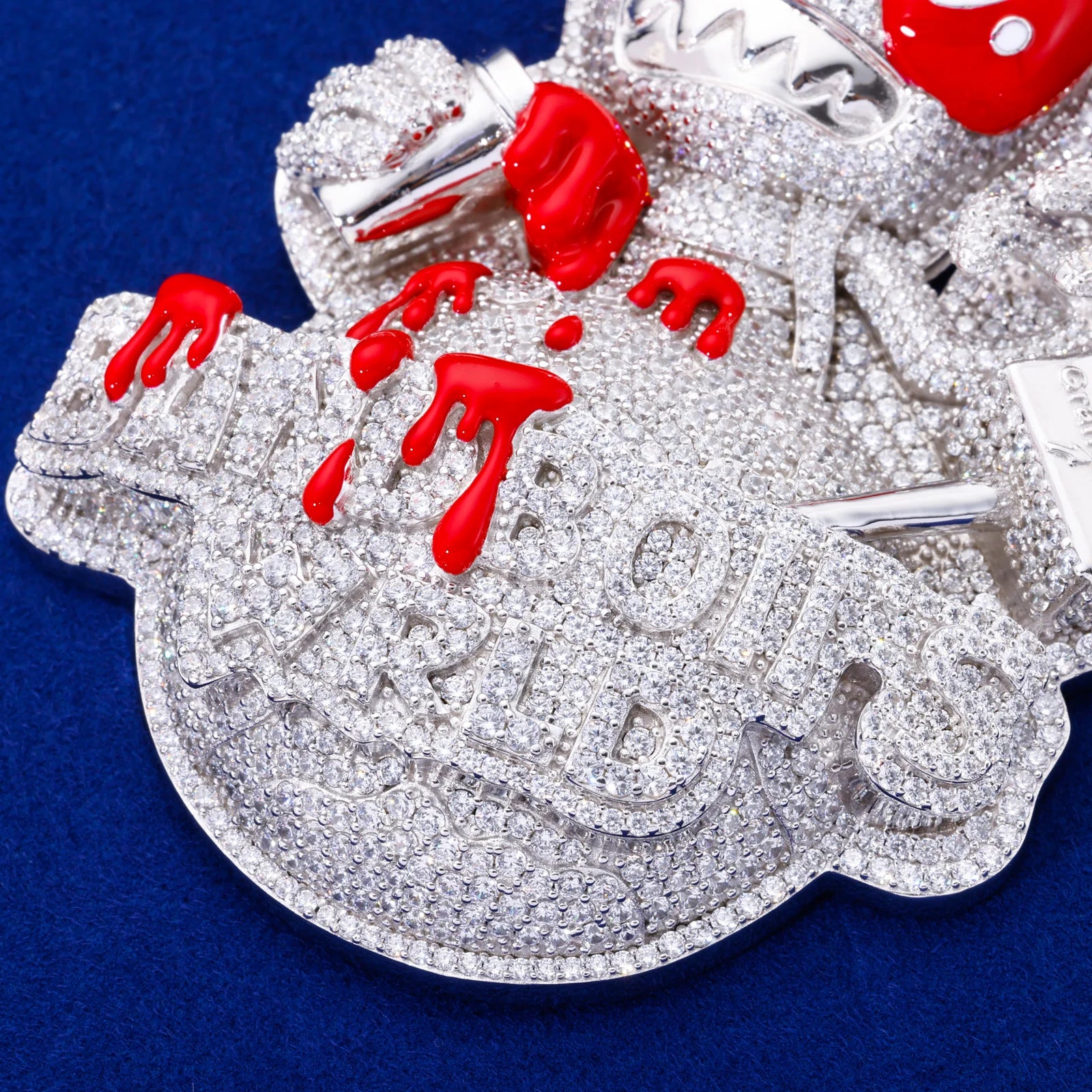 Bandbois WRLD | Custom VVS Moissanite Hip Hop 925 Solid Silver Blood Drip Pendant