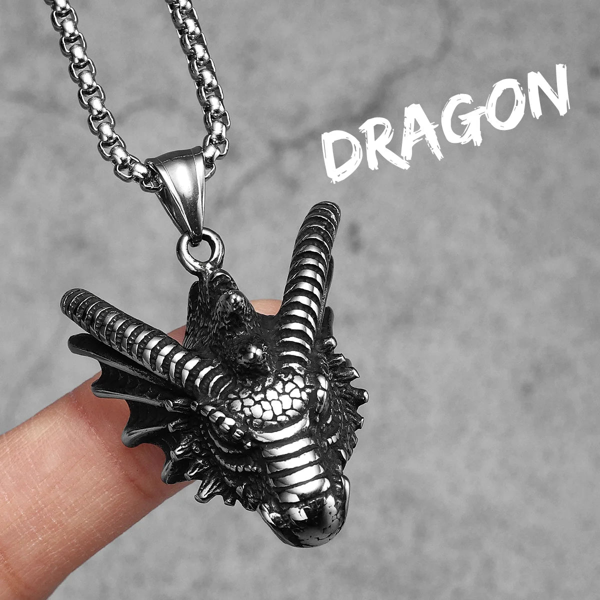 Heat Wave | Solid No Fade Stainless Steel Dragon Head Street Style Pendant