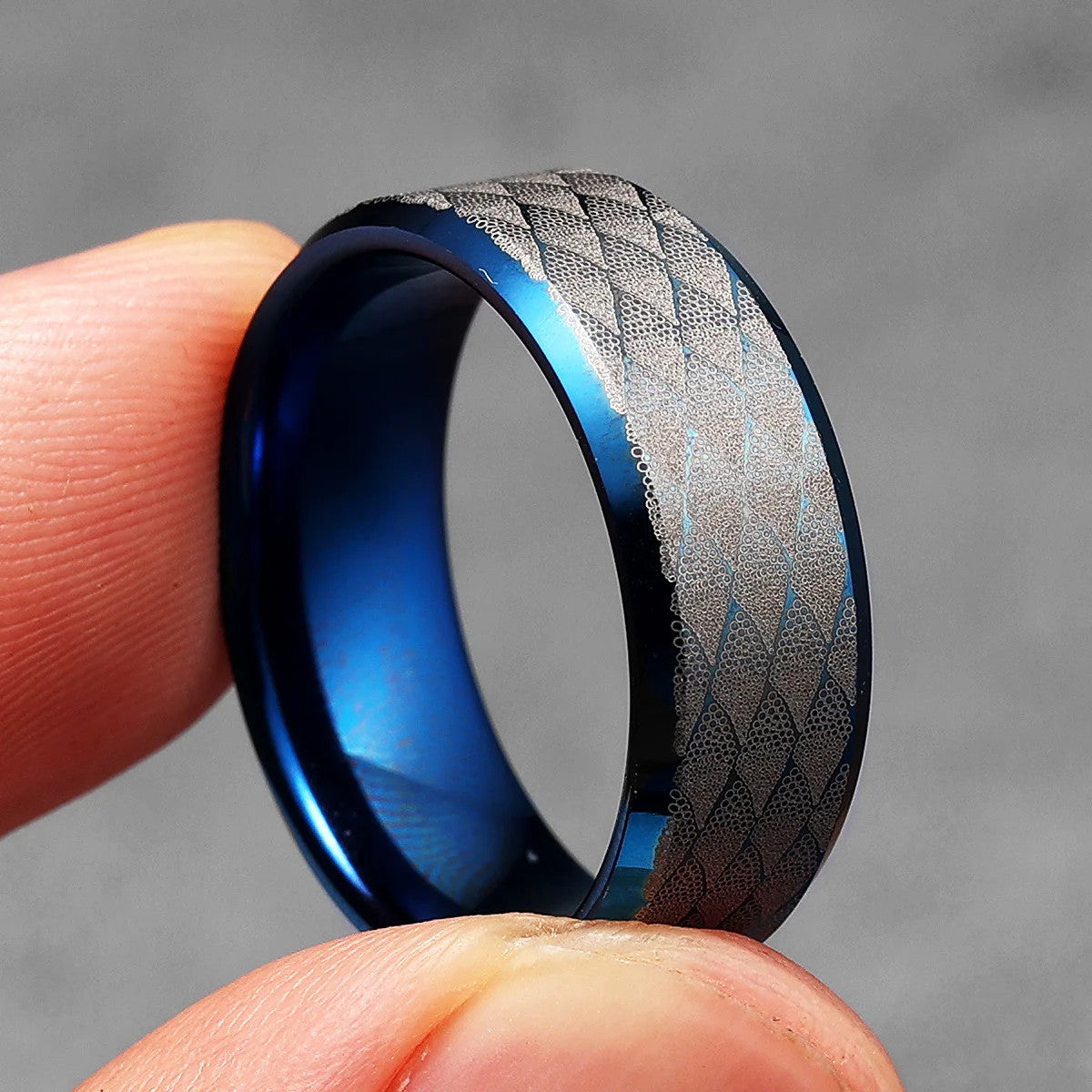 Snakeskin | Men's Luxury Silver Blue Black Tungsten Steel Street Wear Rings