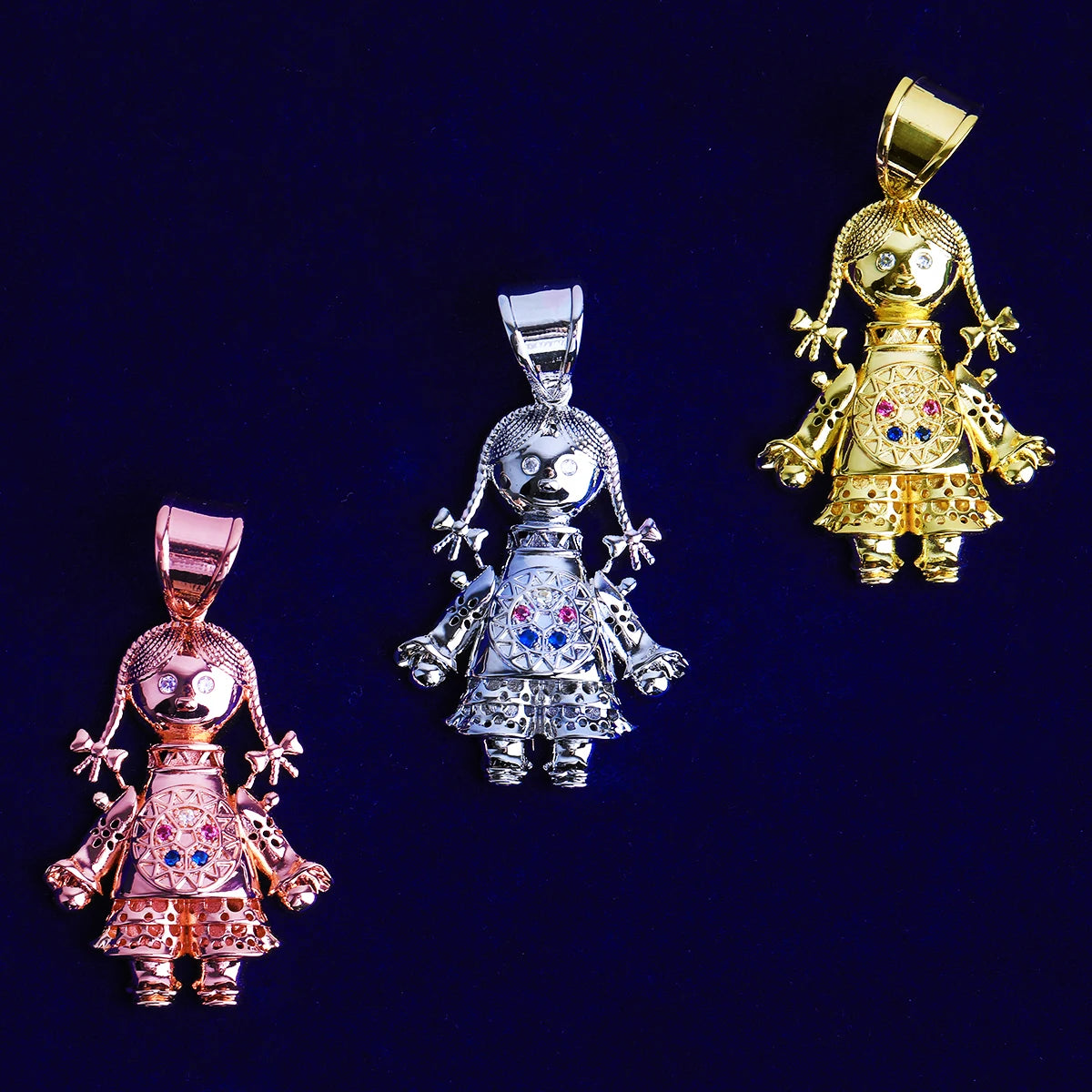 Rag Doll | VVS Diamond CZ Steam Punk Rag Doll Street Wear Bling Pendant