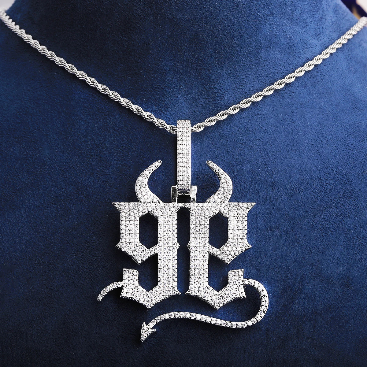Devils Domain | Number 99 Devil Horns Tail VVS Diamond CZ Luxury Hip Hop Pendant