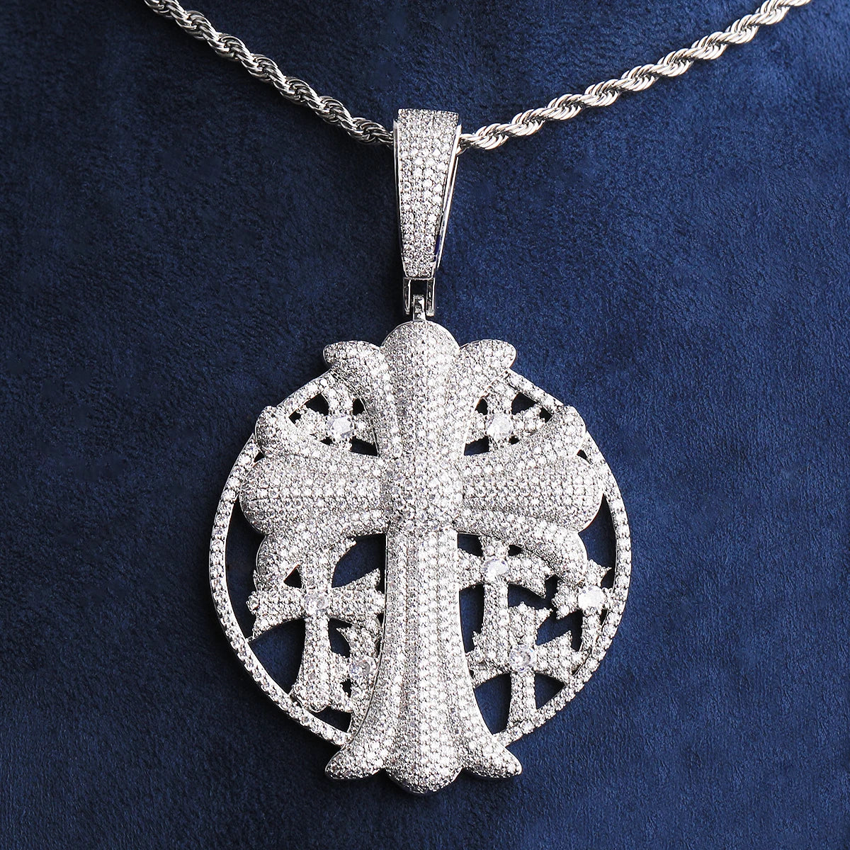 Take Up Your Cross | 24k Gold 925 Silver VVS Diamond CZ Spiritual Cross Hip Hop Pendant