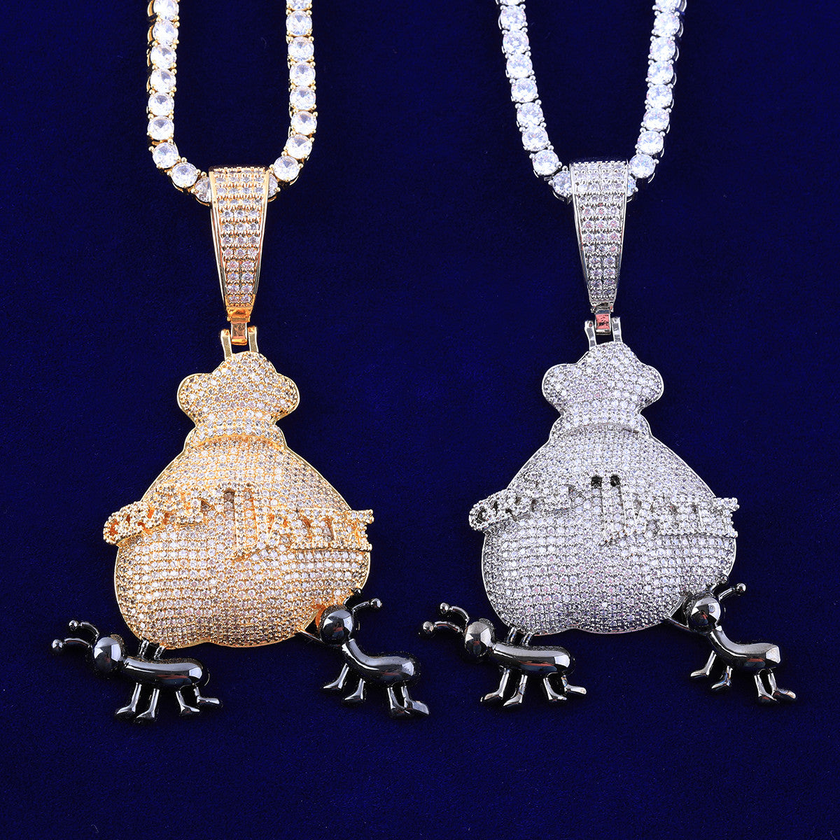Be Like The Ant | Grand Ant VVS Diamond CZ Money Bag Hip Hop Pendant