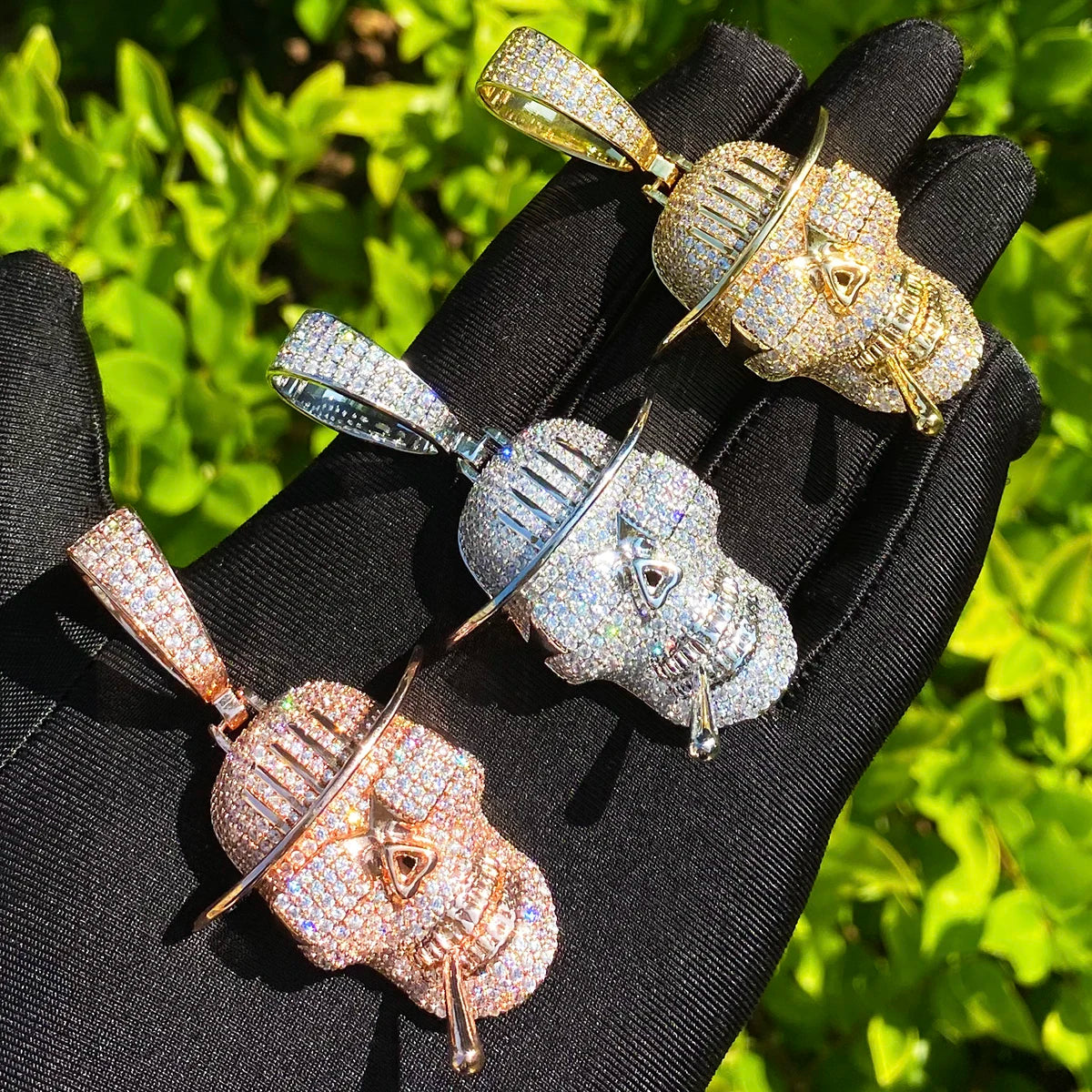 The Captain | Iced Bling Out Skull Head Wearing Sunglasses Hip Hop Pendant