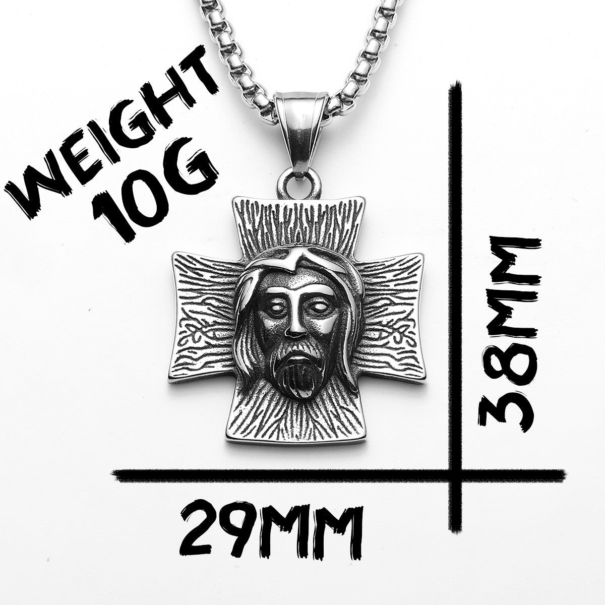 Jesus Cross | Solid Stainless Steel 3D Impression Christian Spiritual Pendant