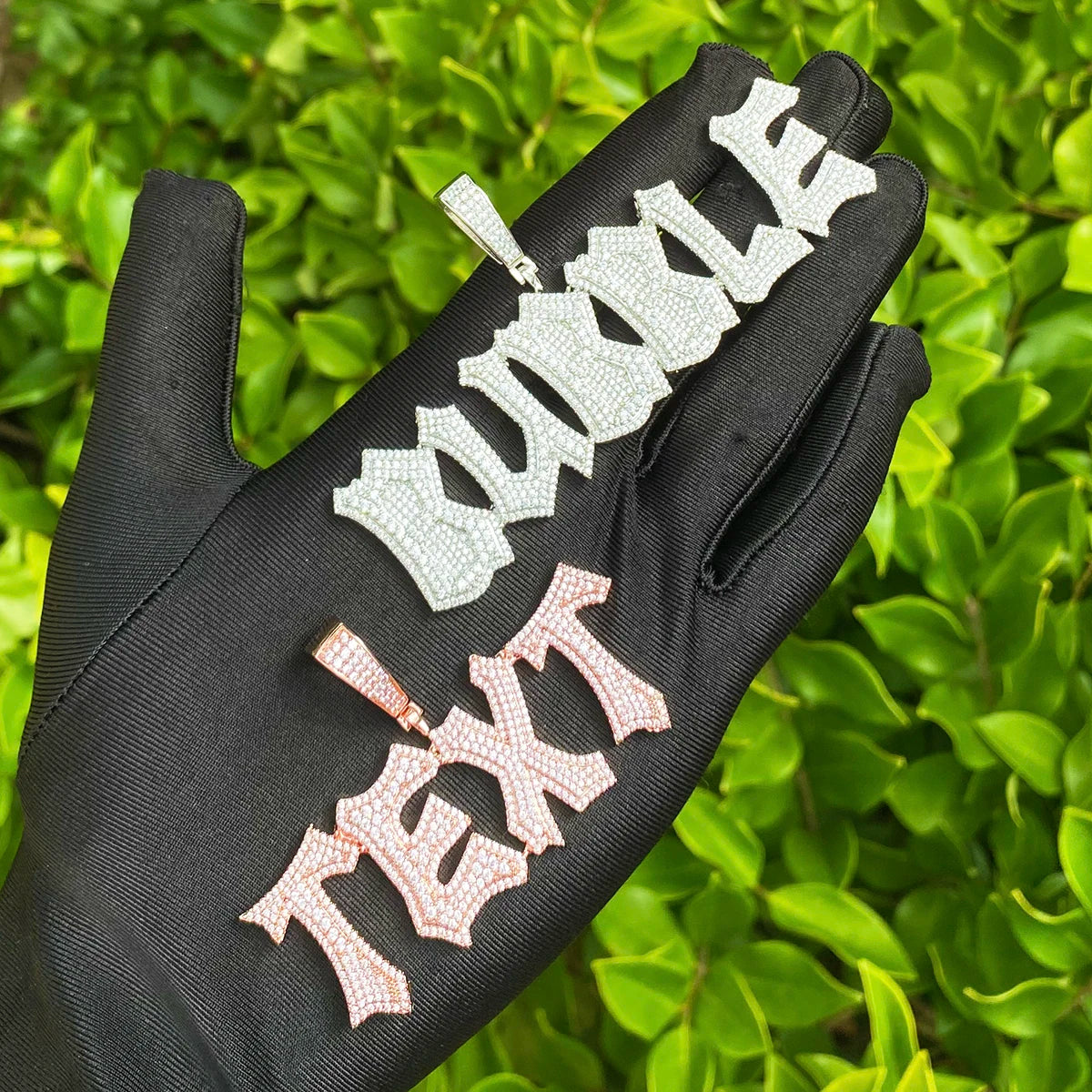 Perfect Font | Iced Blinged Out Prong Set VVS Diamond CZ Hip Hop Custom Name Pendant