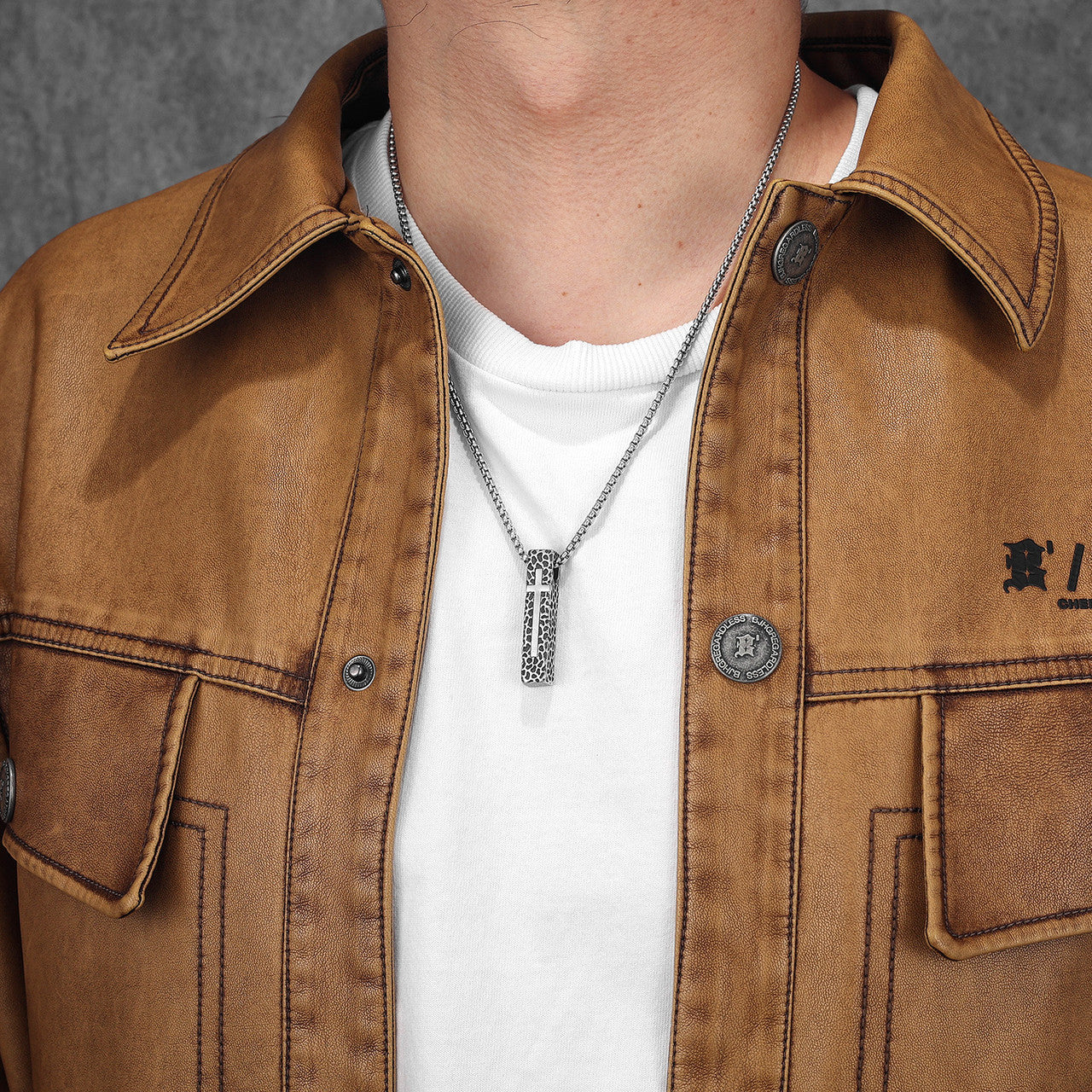 Texture Cross | 316L No Fade Stainless Steel Symbolic Spiritual Street Stylish Pendant