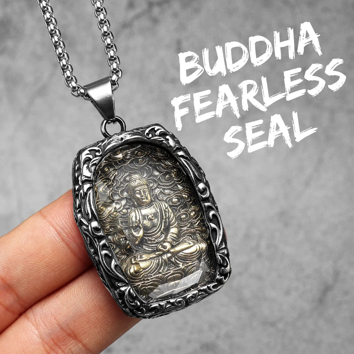 Buddhism Buddha Collection | 316L Stainless Steel Glass Amulet Spiritual Pendant