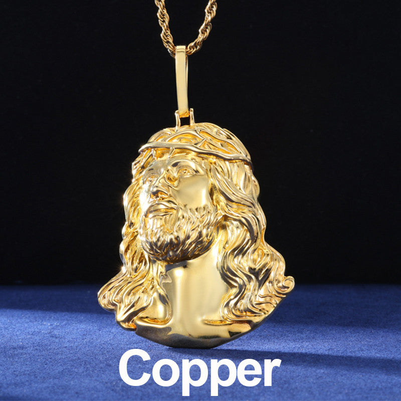 Rock Star Jesus | 18k Gold Over Solid Sterling Silver Christ Jesus Hip Hop Pendant Chain