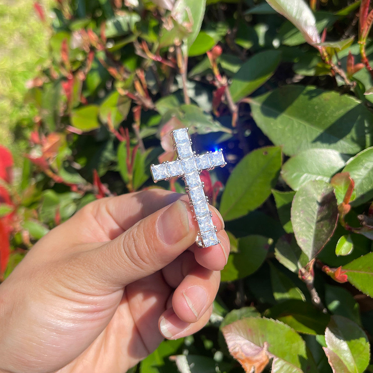 Up Is Down | Inverted Princess Cut Prong Set Peter Cross Hip Hop Cross Pendant