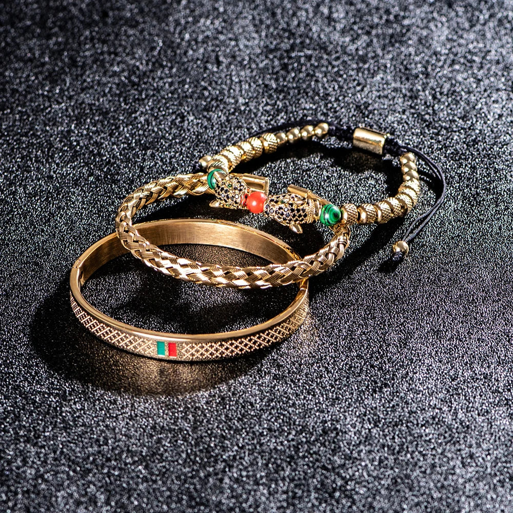 G Slide | VVS Diamond CZ 18k No Fade Stainless Steel Luxury Leopard Head Bracelet