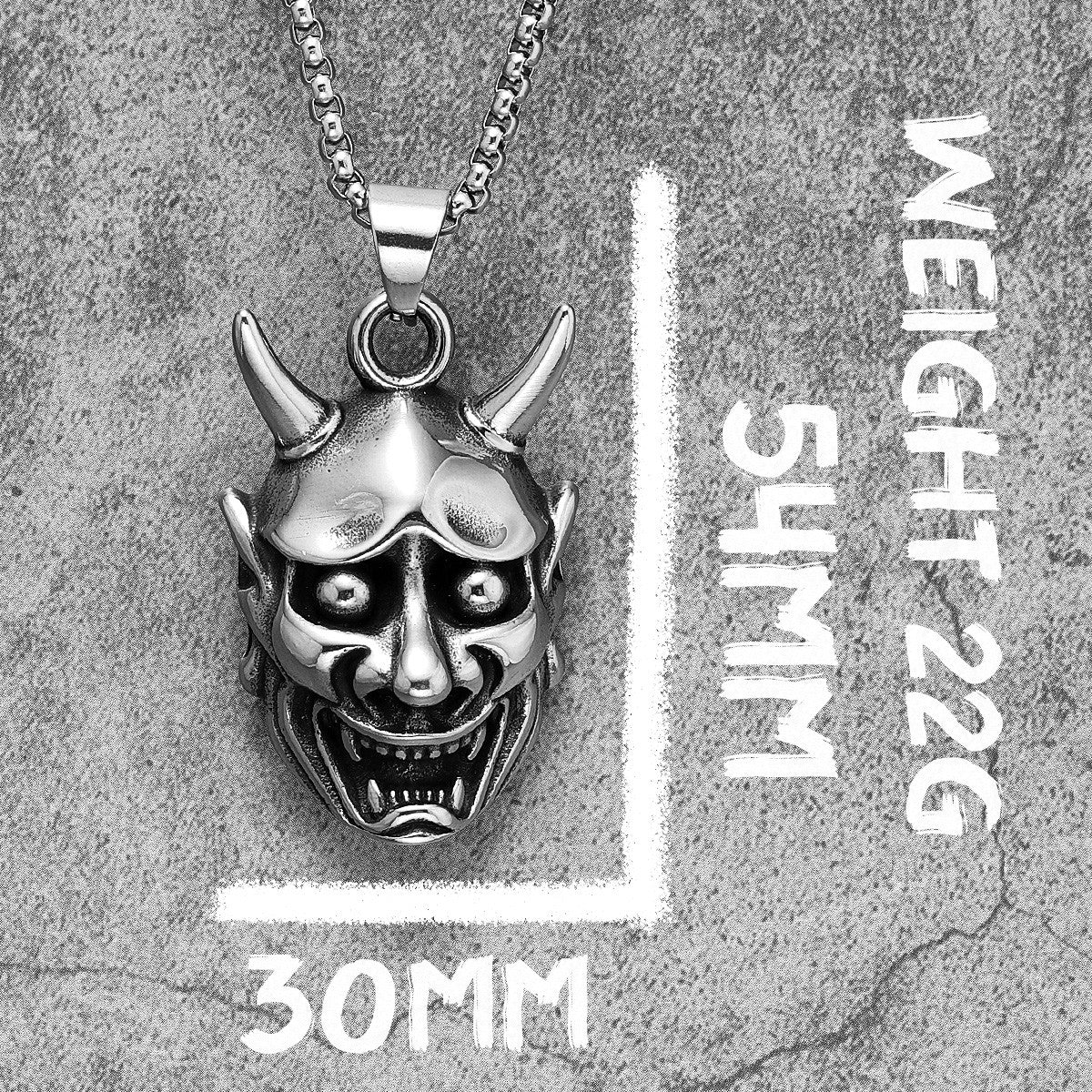 Japanese Yokai Prajna | 316L No Fade Stainless Steel Unique Street Wear Personality Pendant