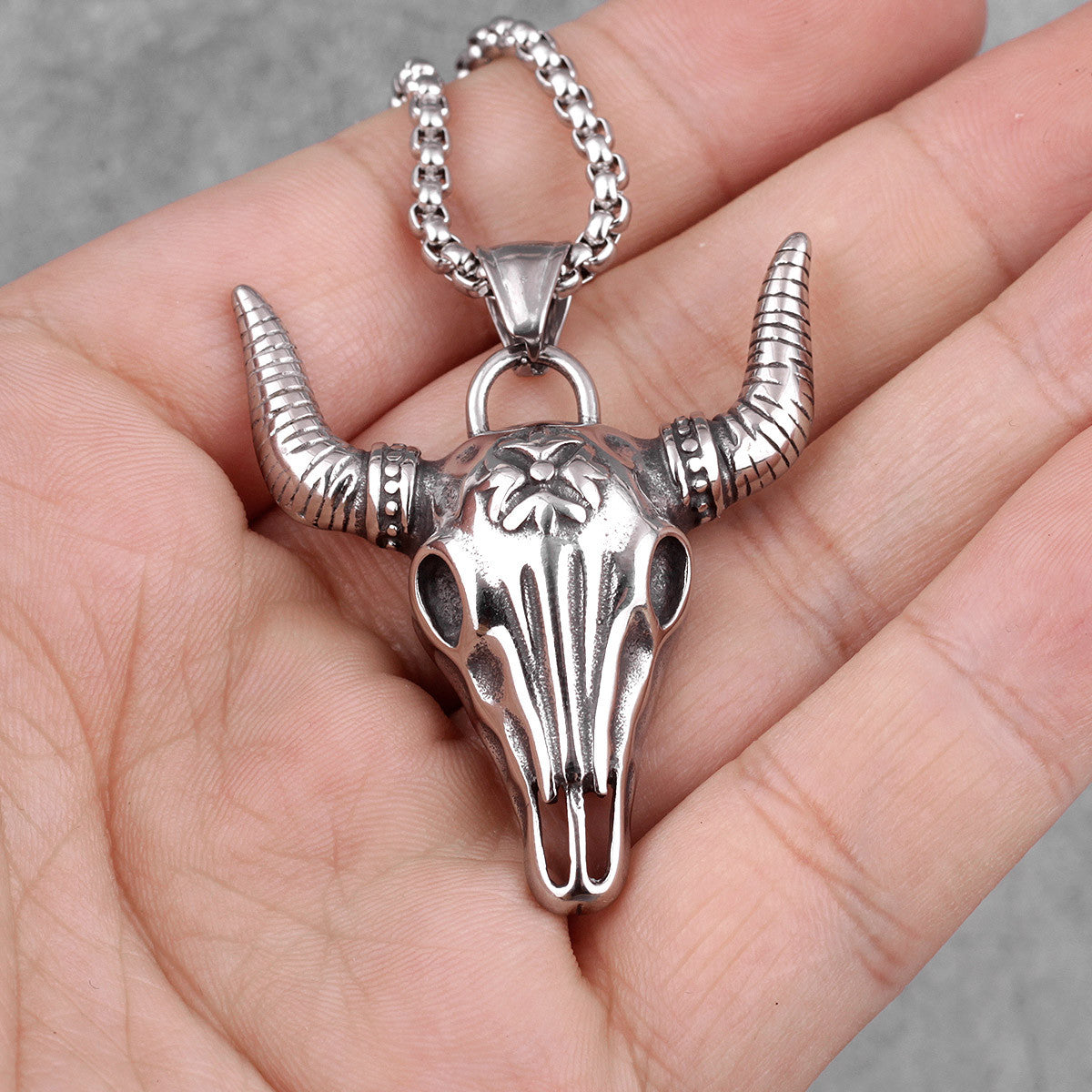Cattle Skull | 316L No Fade Stainless Steel Symbolic Tradition Unique Pendant