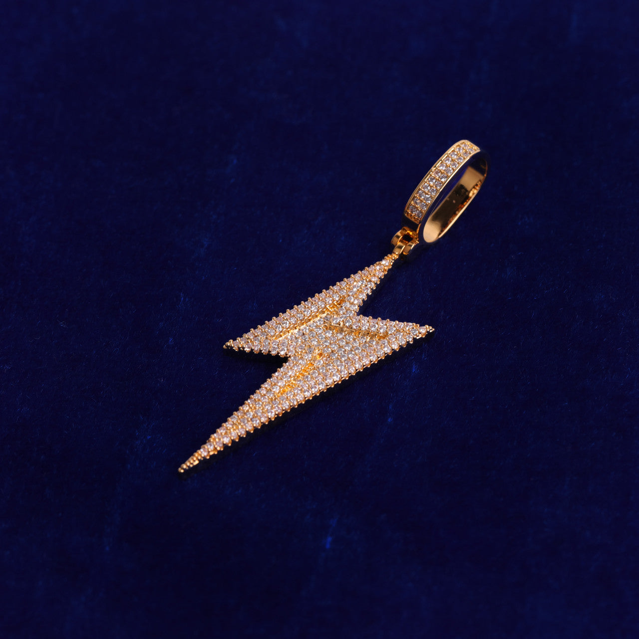 Thunderbolt | Prong Set VVS Diamond CZ Iced Blinged Out Pendant