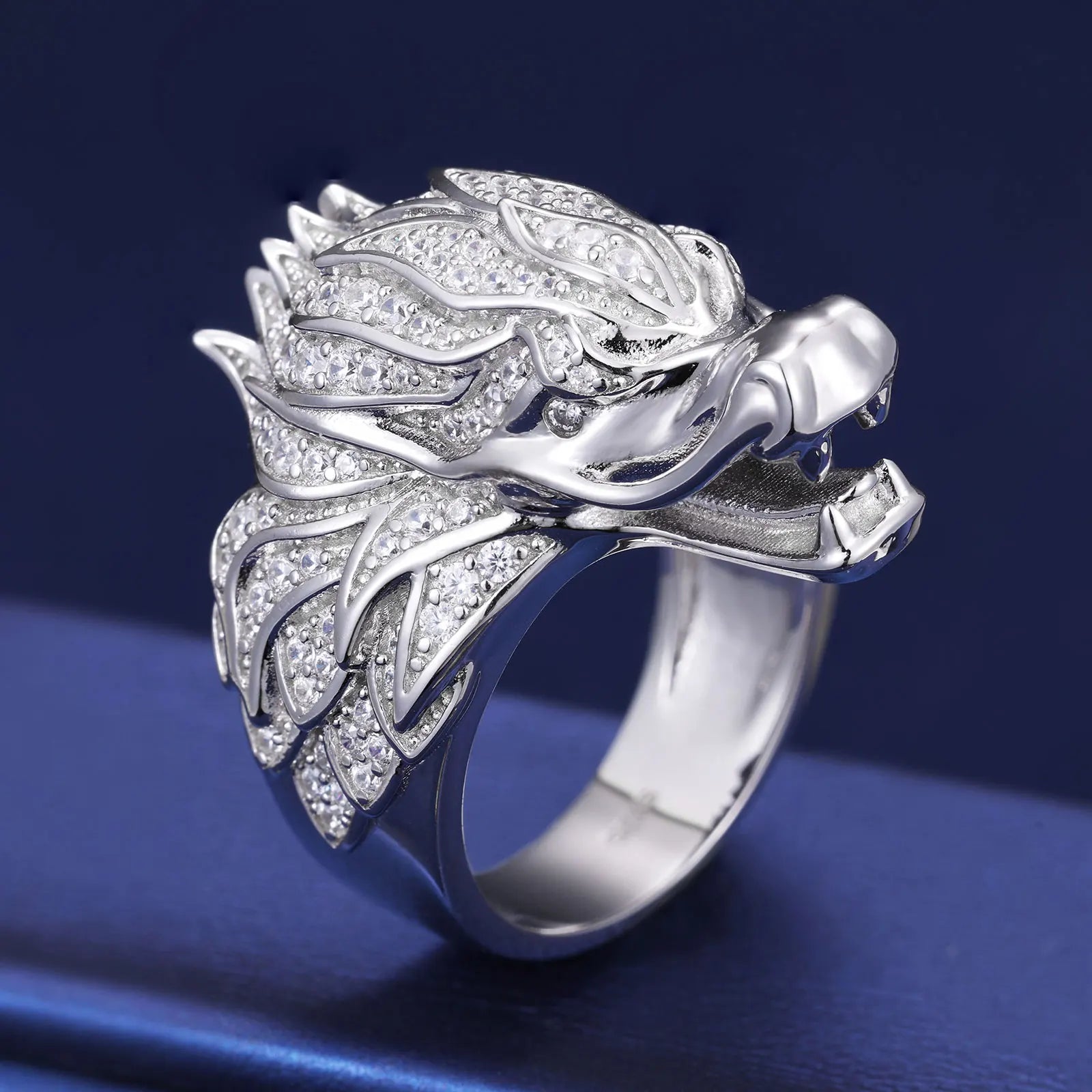 Dragon Heart | Moissanite Diamond 925 Sterling Silver Iced Blinged Out Dragon Ring