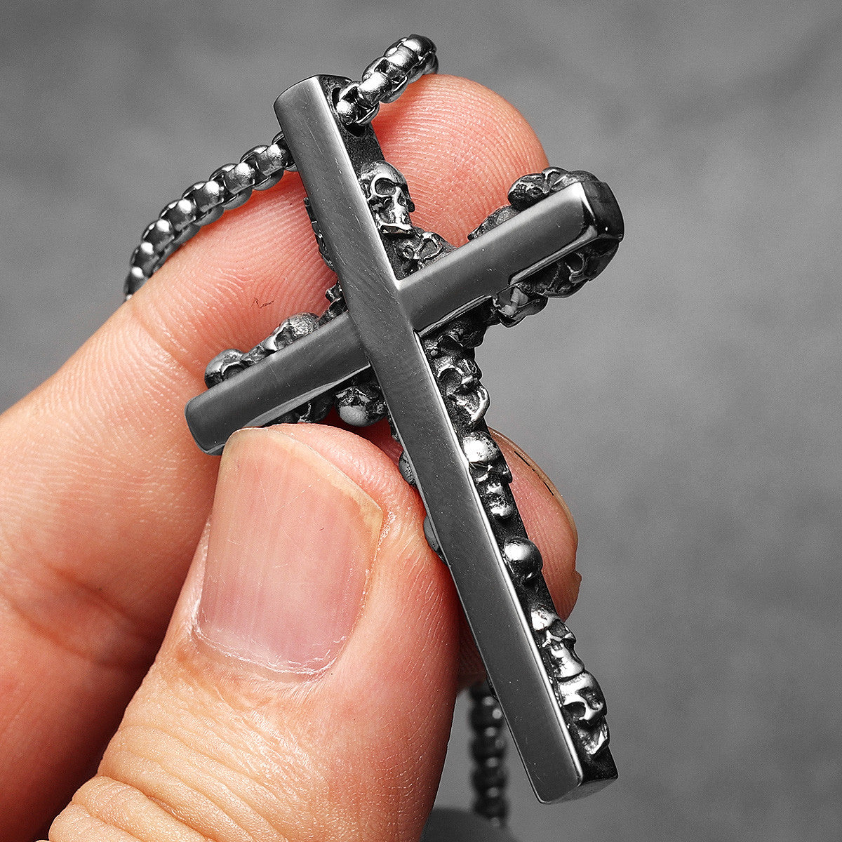 Skull Cross | 316L No Fade Designer Stainless Steel Street Style Cross Pendant