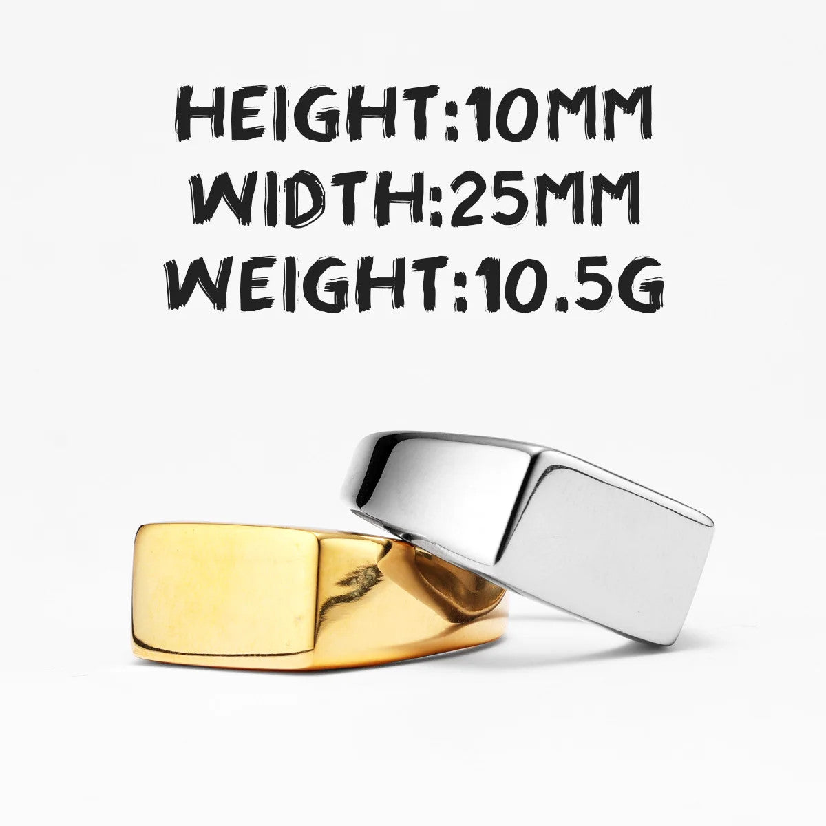 Minimalist Rectangle | 316L No Fade Stainless Steel Classic Man Street Wear Ring