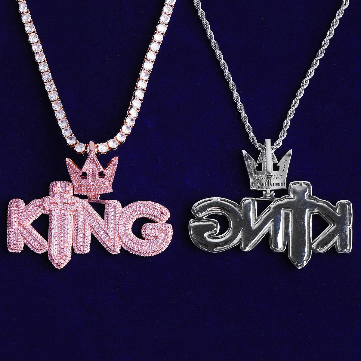 The Kings Kingdom | Iced Blinged Out Kings Crown Sword VVS Diamond CZ Hip Hop Pendant