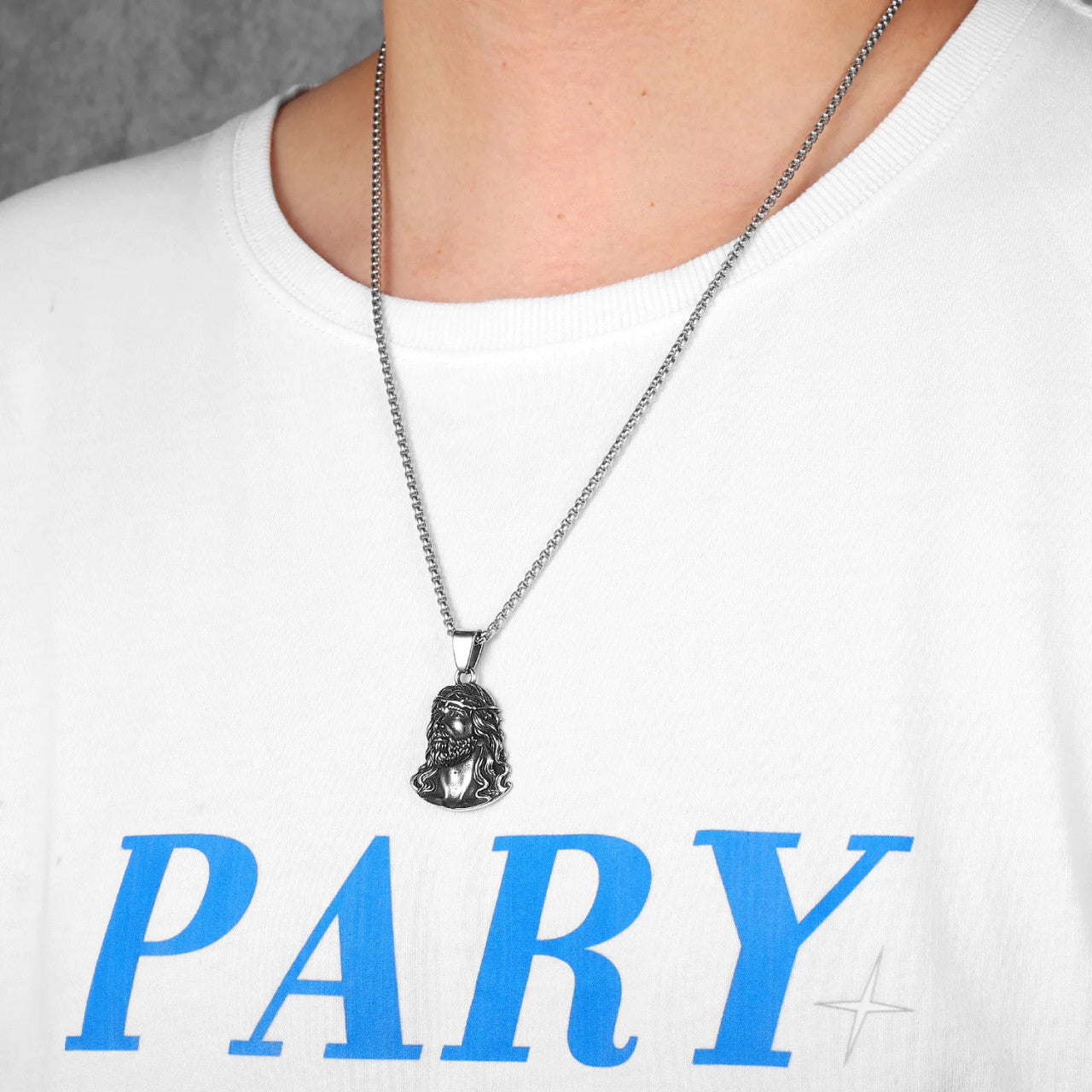 The Power Of Jesus | 316L Stainless Steel Powerful Prince Of Piece Amulet Pendant Chain