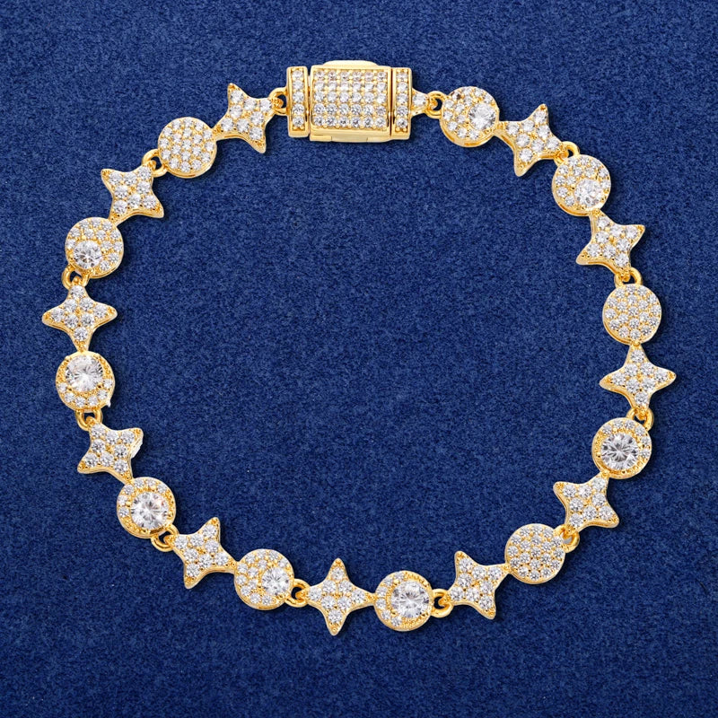Stars Shine | 8mm Iced Blinged Out VVS Moissanite Diamond 925 Tennis Bracelet