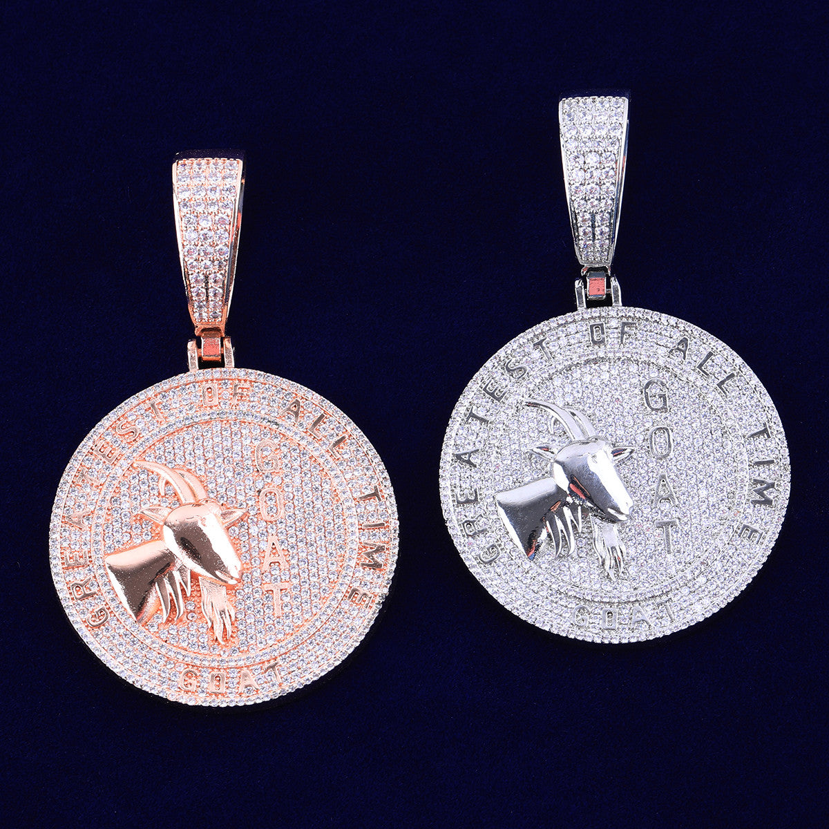 The Greatest Of All Time | Goat VVS Diamond CZ Iced Blinged Out Hip Hop Pendant