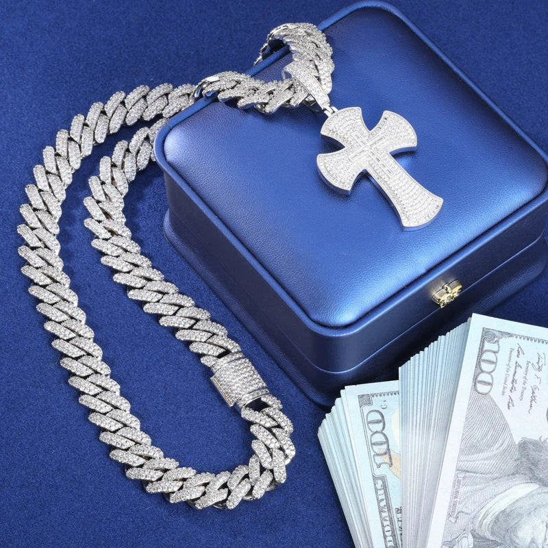 Baguette Luxury | Moissanite Diamond Solid Silver Hip Hop Cross Pendant