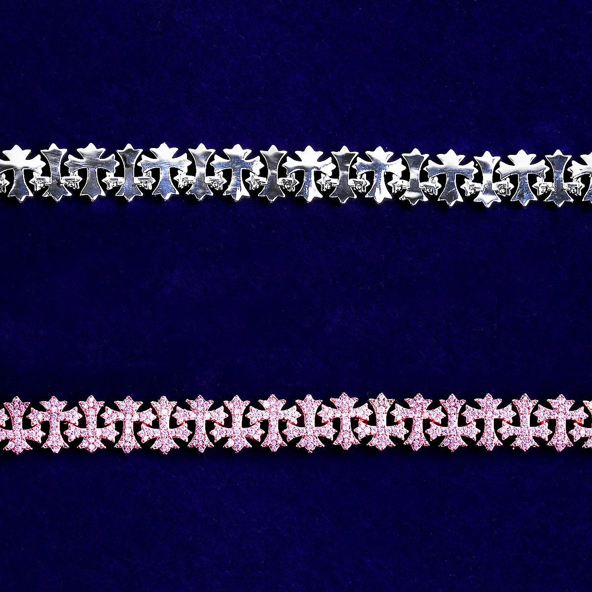 Criss Crossed | VVS Diamond CZ Cross Link Iced Blinged Out Hip Hop Bracelet