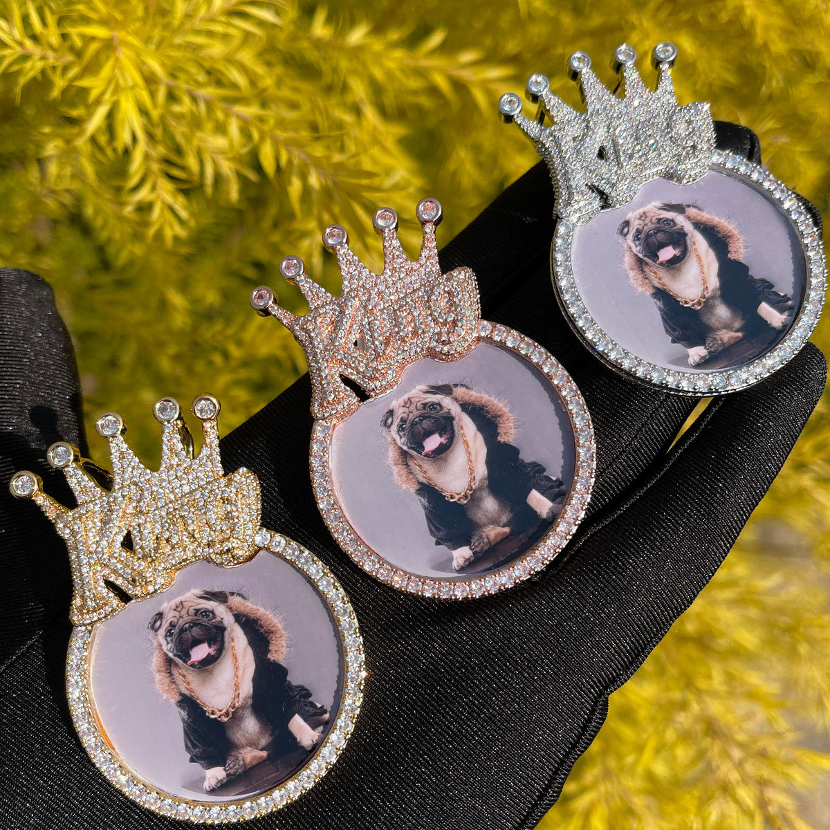King Queen Iced Custom Photo Picture Hip Hop Chain Pendants