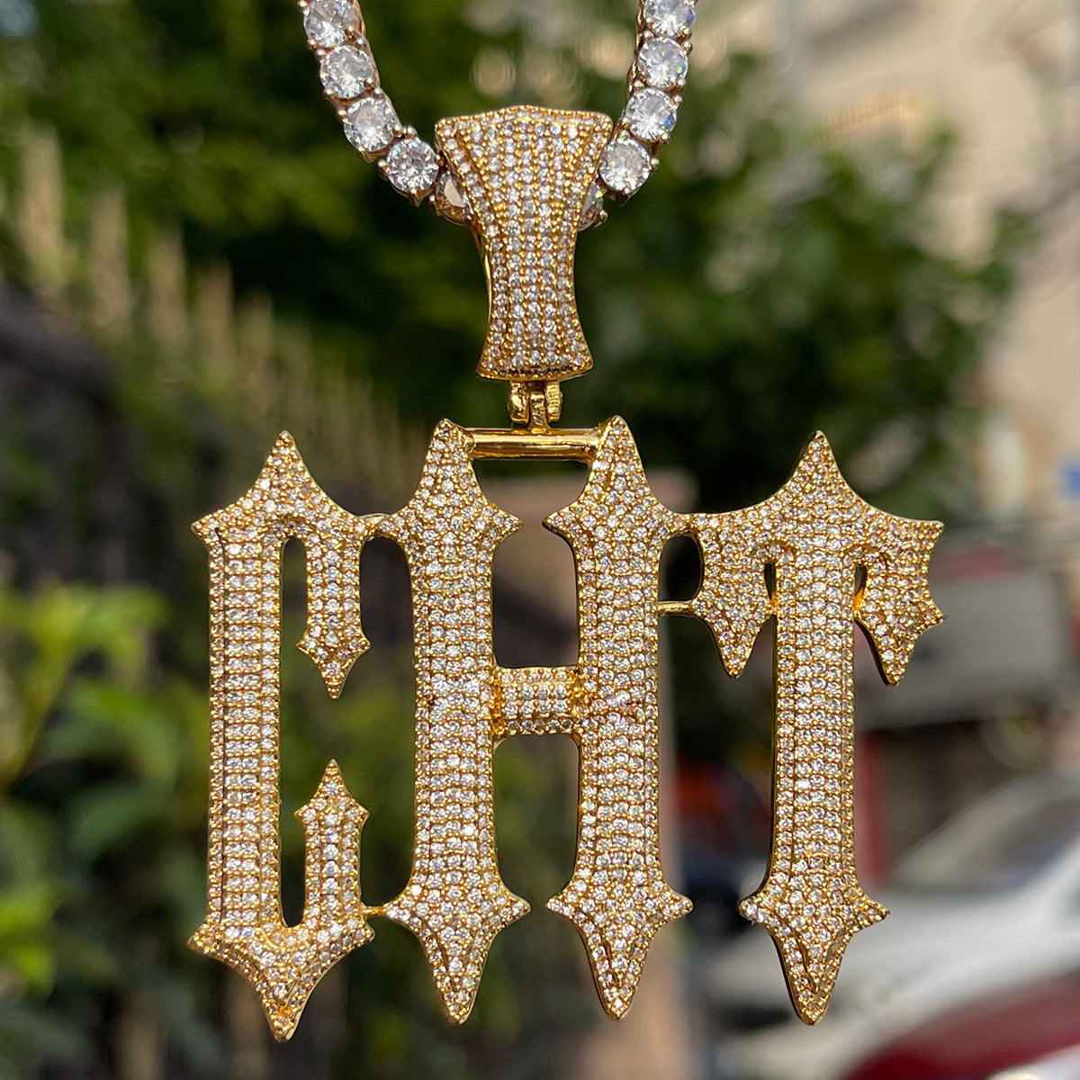 Trap Legend | Iced Prong Set Customized Hip Hop Nameplate Pendant