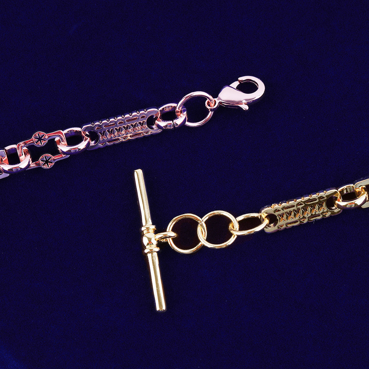 T- Bar | Designer Star Link 24k 925 Silver Rose Gold Street Wear Chain Necklace