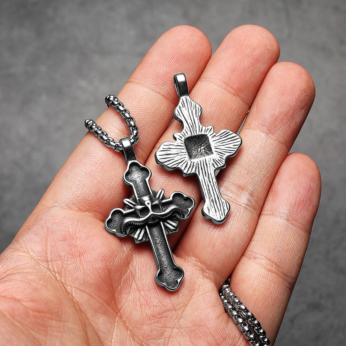 Satan Cross | Men's No Fade Stainless Steel Evil Minion Lucifer Cross Pendant