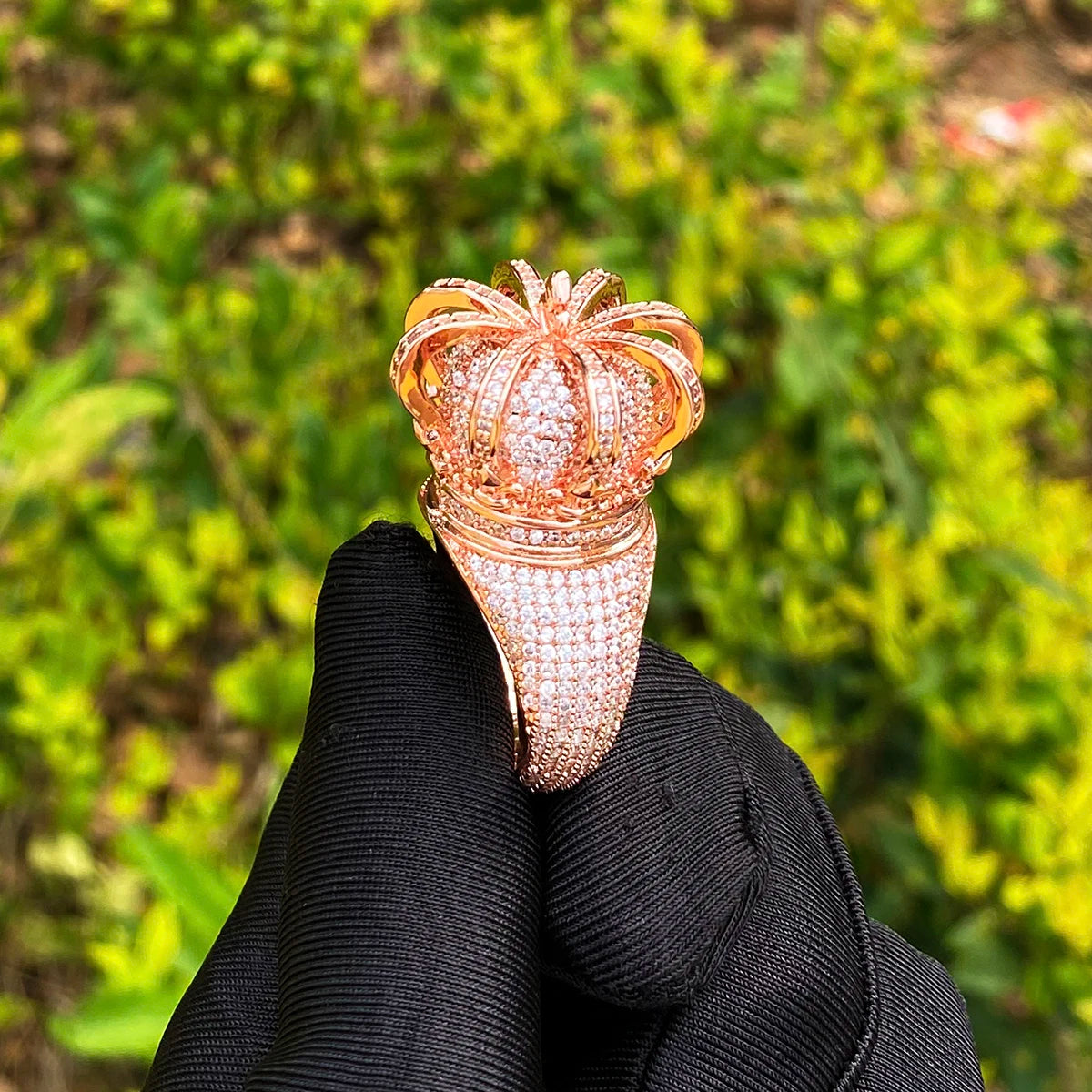 The Sovereign | Iced Bling Out VVS Diamond CZ Prong Set Crown Hip Hop Rings