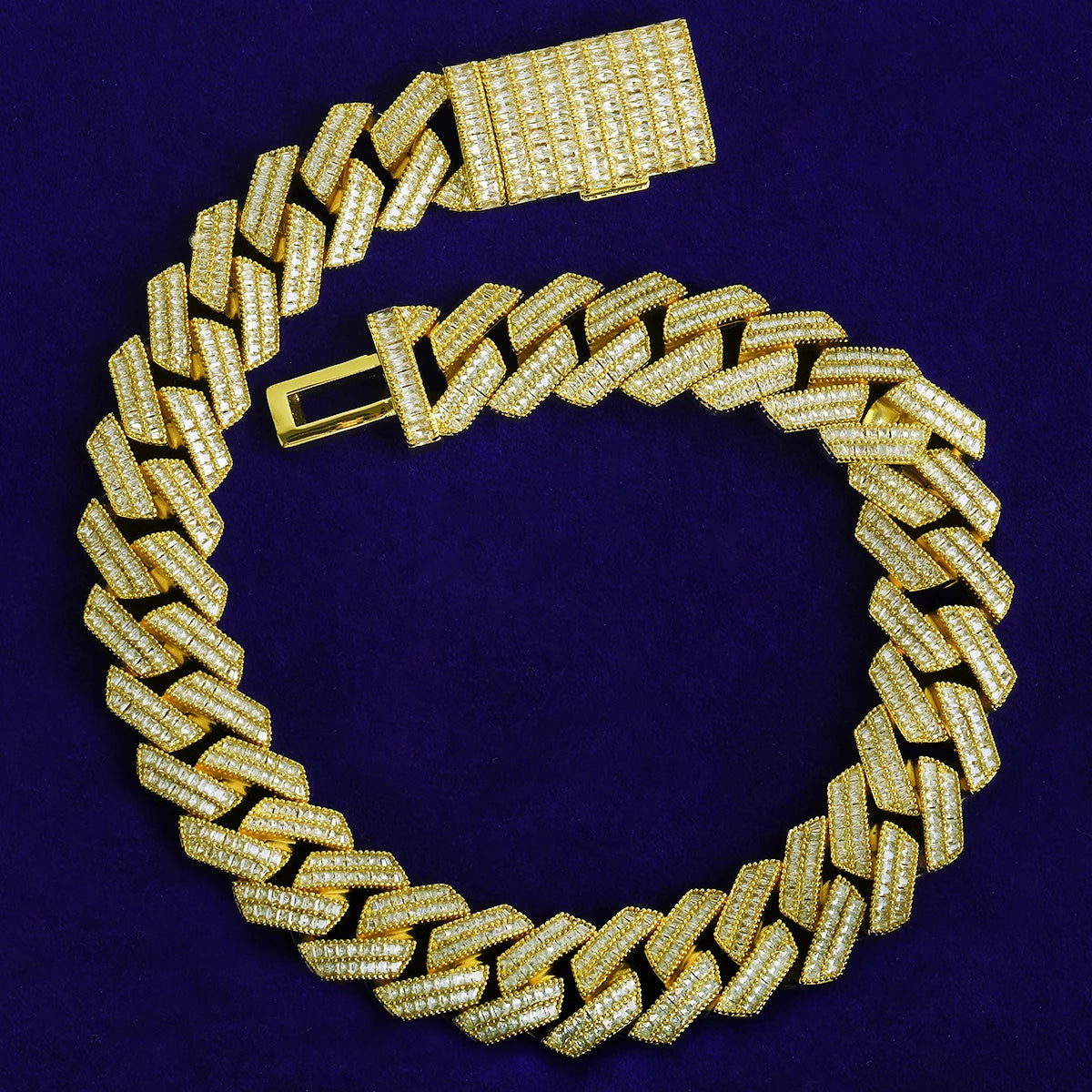 The 20MM Baguette |5AA+ VVS Diamond CZ 24k 925 Silver Hip Hop Bracelet