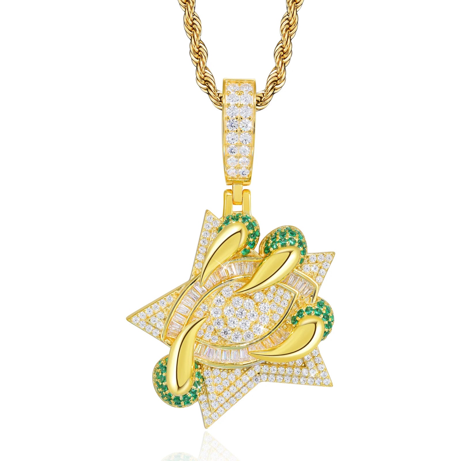 Street Badge | VVS Diamond Moissanite Iced Blinged Out 925 Silver Evil Eye Claw Pendant