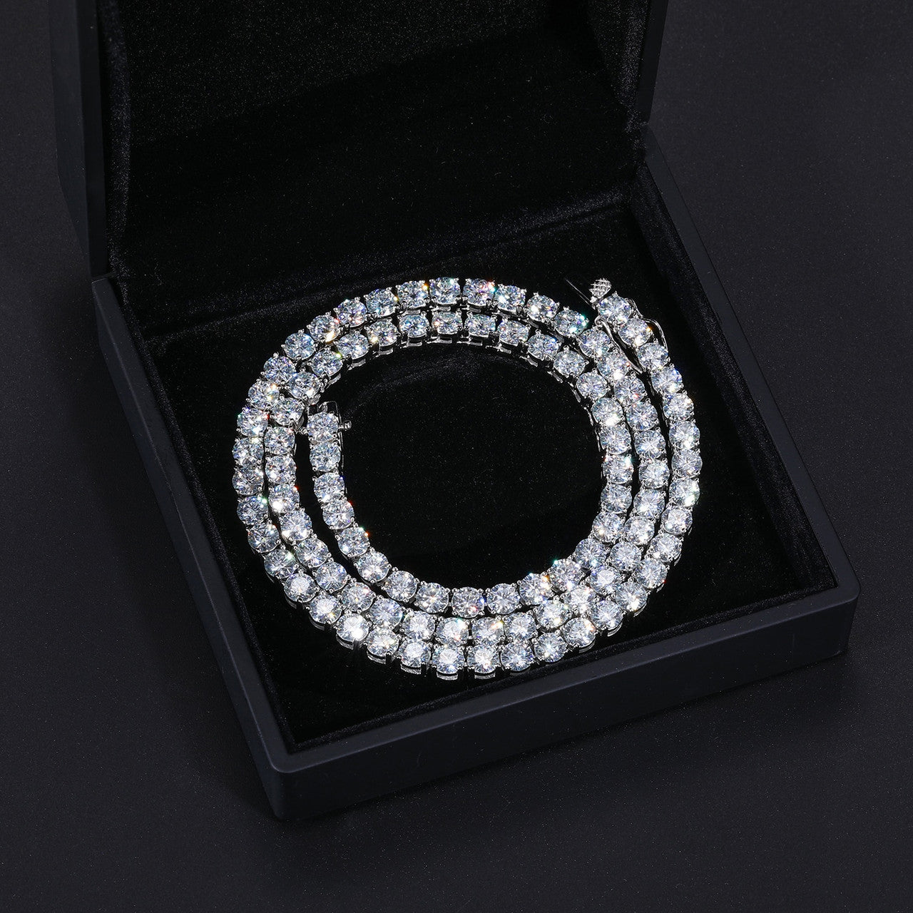 Genuine VVS D Color Solid 925 Sterling Silver Tennis Chain Bracelet Necklaces