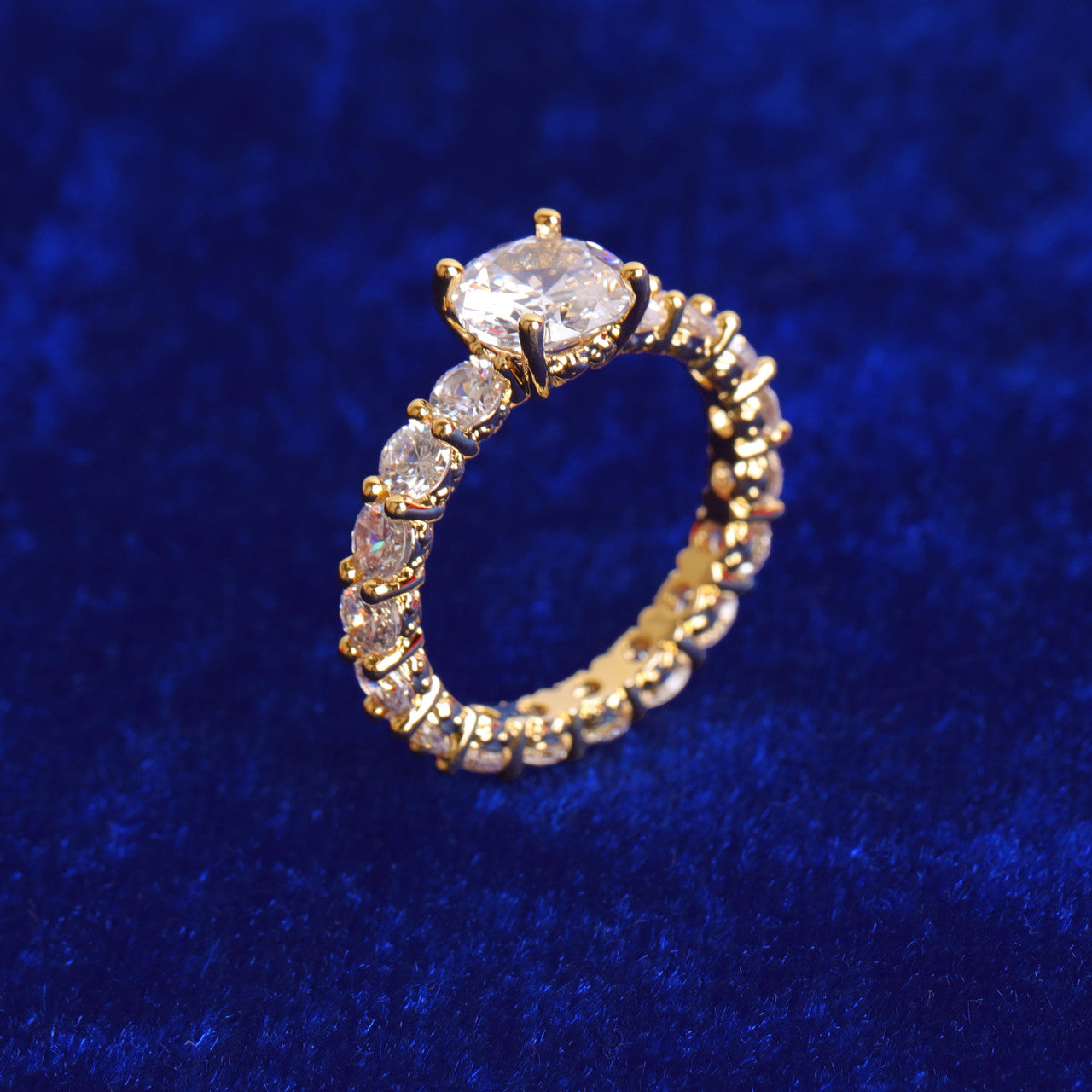 Ladies Couples High Fashion 24k Gold Silver Rose Cluster Stone Iced Rings