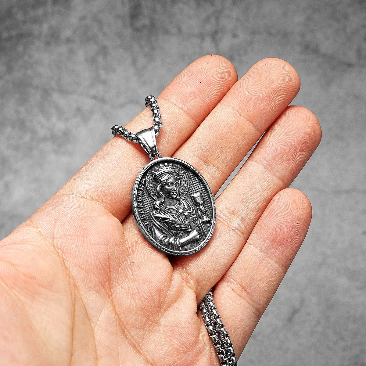 Saint Barbara | 316L Stainless Steel Powerful Spiritual Amulet Pendant Necklace