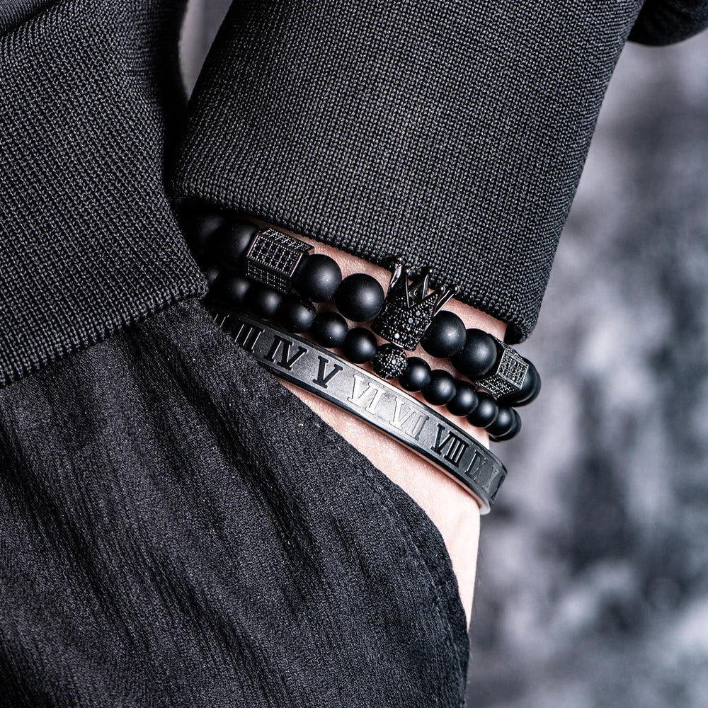 The Untouchable | VVS Diamond CZ Crown Luxury 3 Piece Hip Hop Bracelet Set