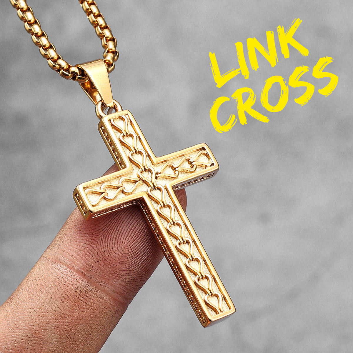 Link Cross | 316L No Fade Muticolor Stainless Steel Hip Hop Street Wear Cross Pendant