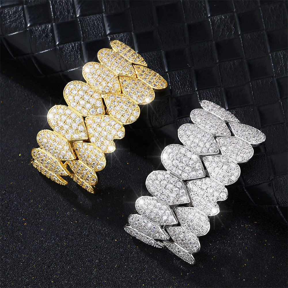 Hustla Tears | VVS Diamond CZ Hip Hop Full Teeth Cap Top Bottom Mouth Grillz Set