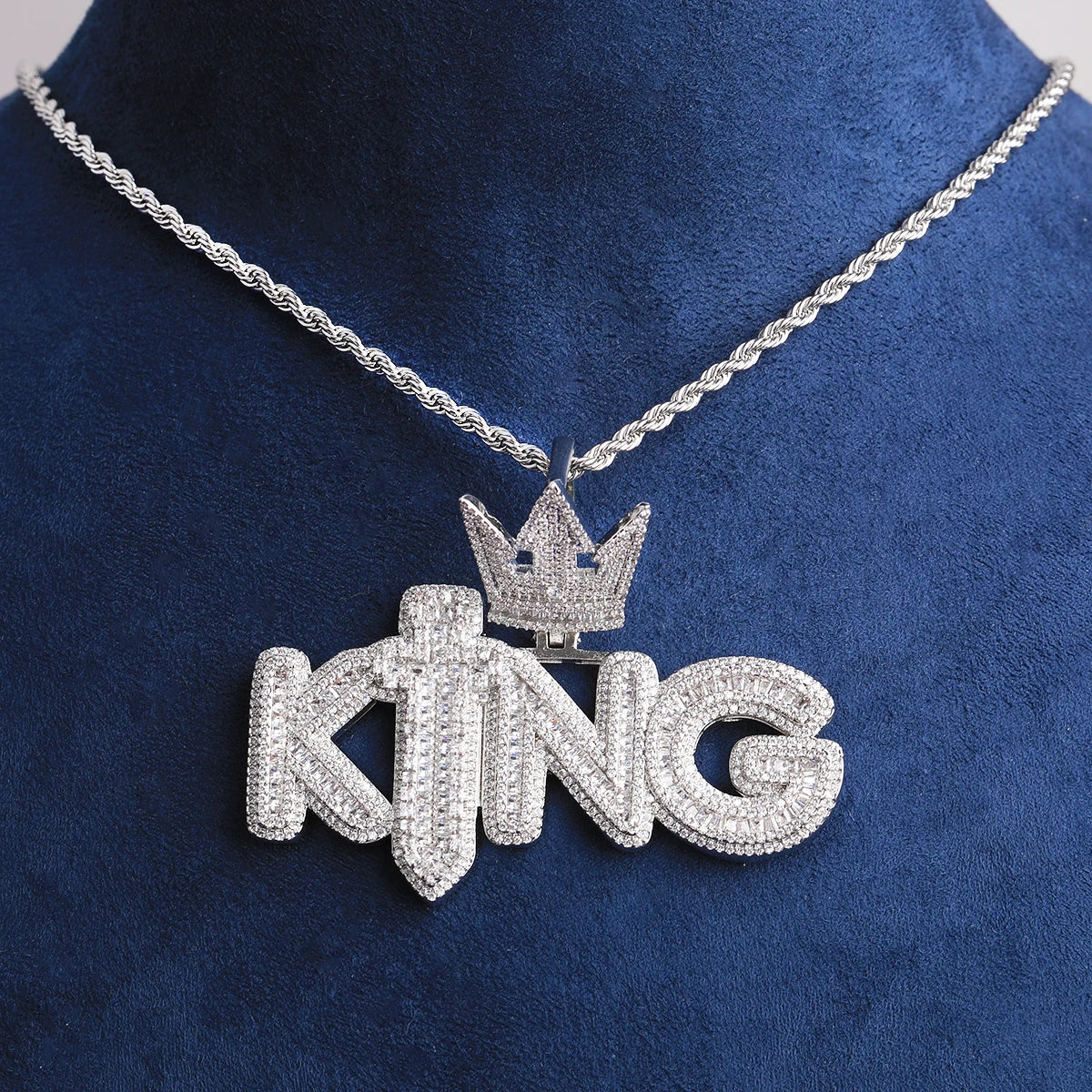 The Kings Kingdom | Iced Blinged Out Kings Crown Sword VVS Diamond CZ Hip Hop Pendant