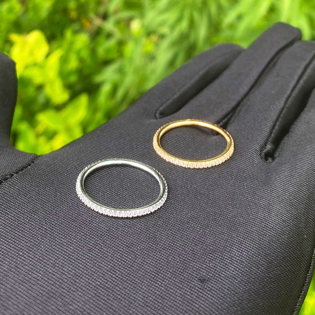 Better Together | VVS Diamond CZ Prong Set 24k 925 Silver 5AA+ Mens Band Ring